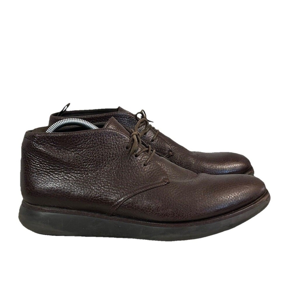 Giorgio Armani Men’s Size 11 Pebbled Leather Chukka Boots X2M236 Made In Italy - Picture 2 of 11